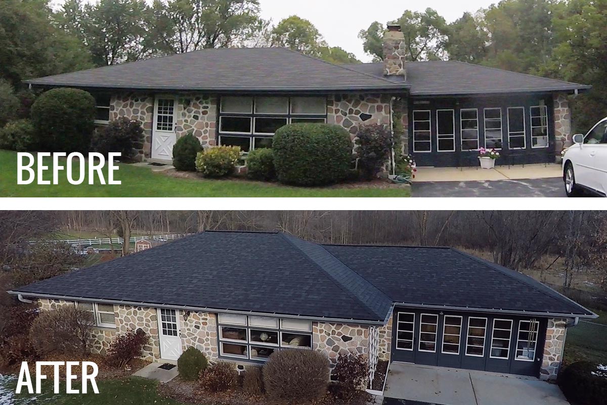 Black Replacement Roof Menomonee Falls i Exteriors